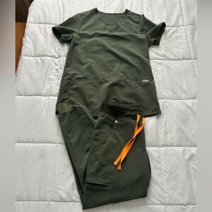 Figs Olive Green Scrub Set